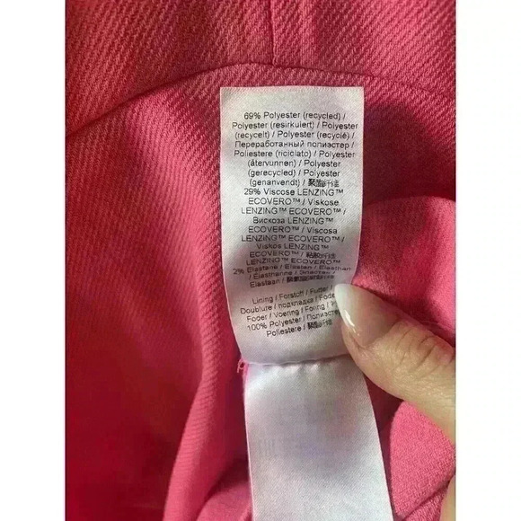 New Ganni Stretch Suiting A-Line Minidress in Shocking Pink Sixe 36/4 - Picture 11 of 13